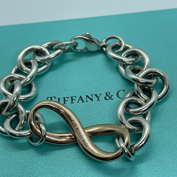 Tiffany & Co Authentic Chunky Large Link Rubedo Silver Infinity Bracelet 7.5" - Picture 9 of 14
